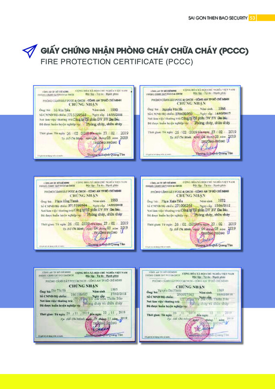 Chứng nhận phòng cháy chữa cháy - Dịch Vụ Bảo Vệ Sài Gòn Thiên Bảo - Công Ty Cổ Phần Dịch Vụ Bảo Vệ Sài Gòn Thiên Bảo